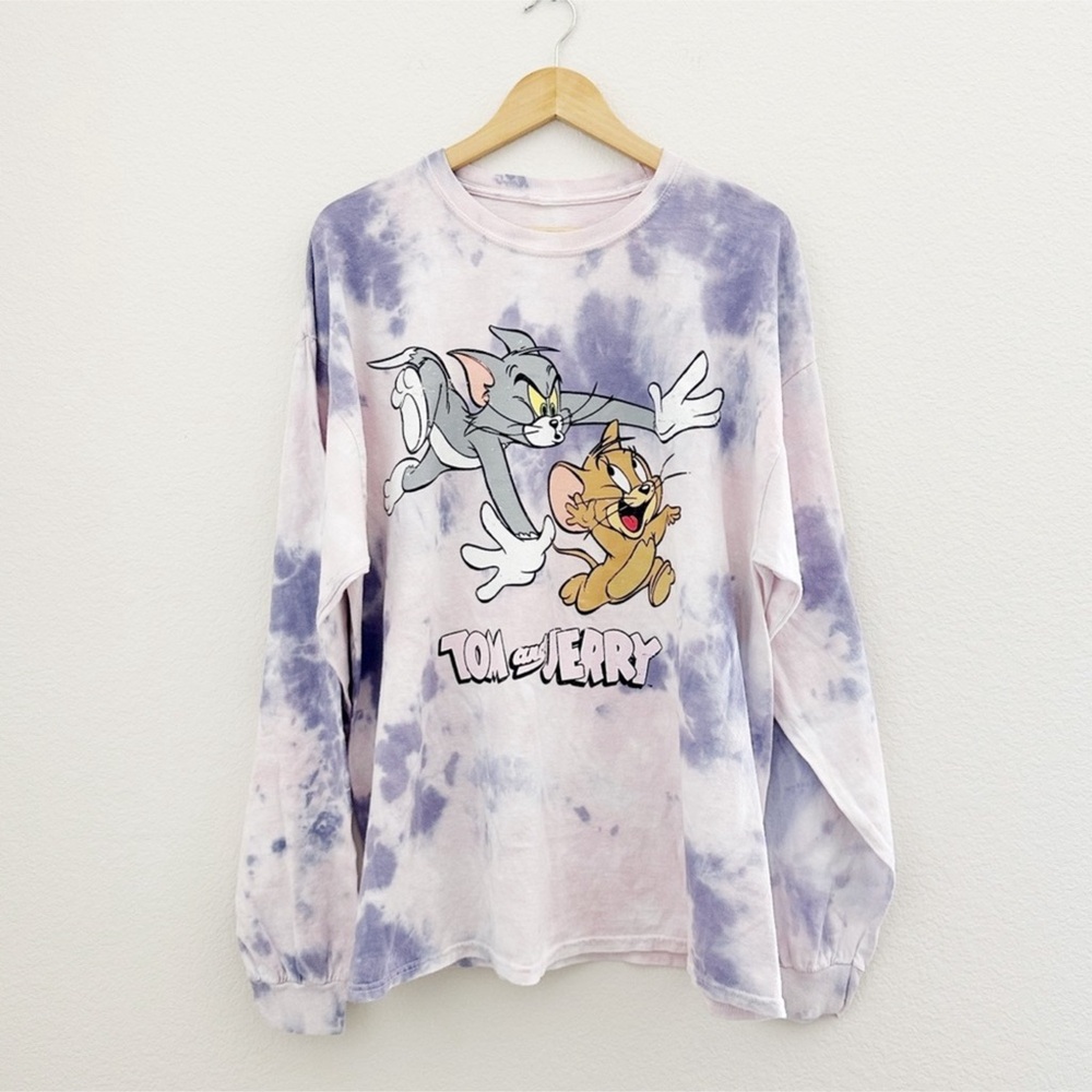 Tom and Jerry Tie-Dye Long Sleeve Tee